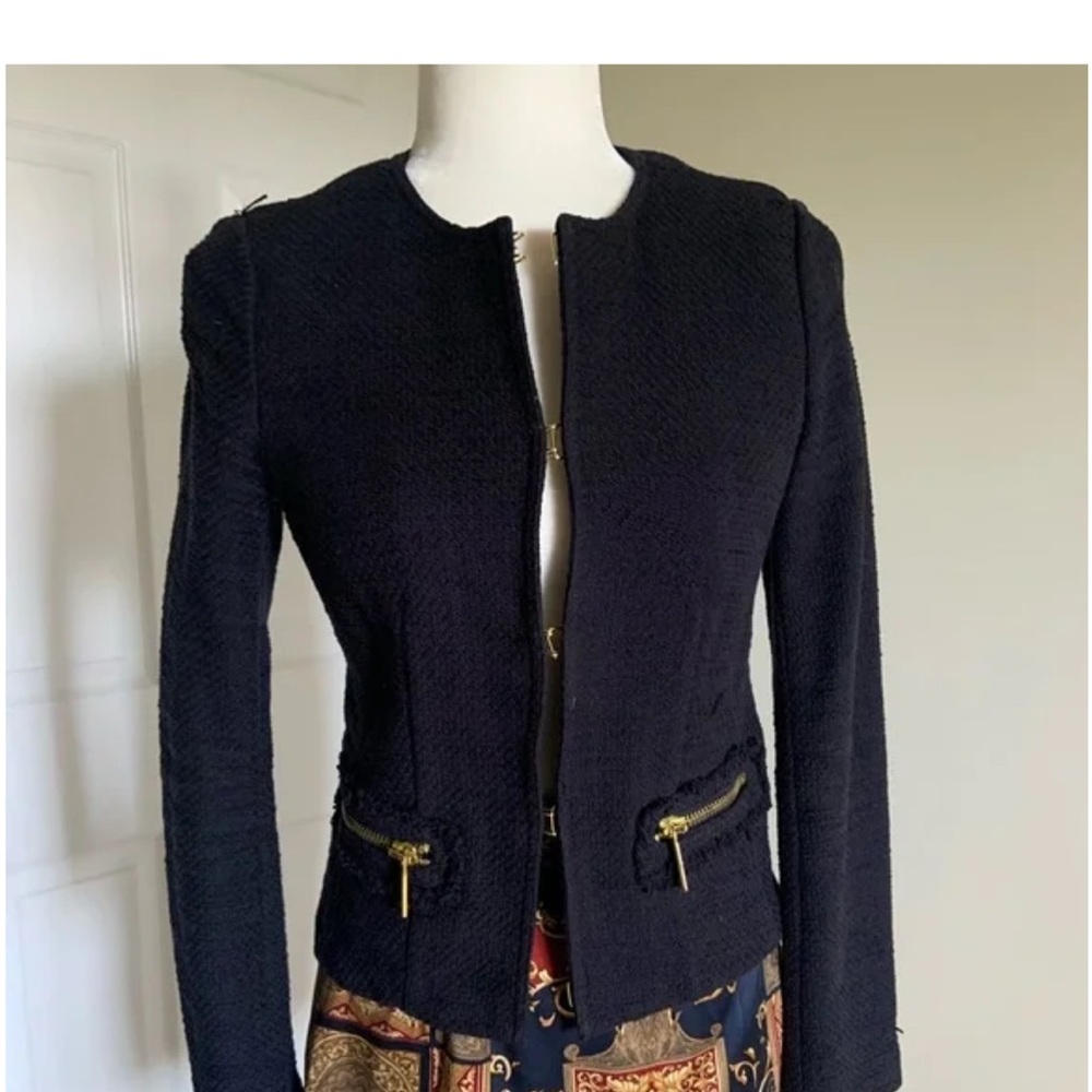 MICHAEL Michael Kors Black tweed jacket size 4 - Picture 7 of 7